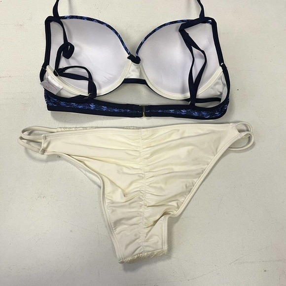 XHILARATION Bikini Large NWOT Blue Tribal Crochet Strappy - Picture 6 of 7